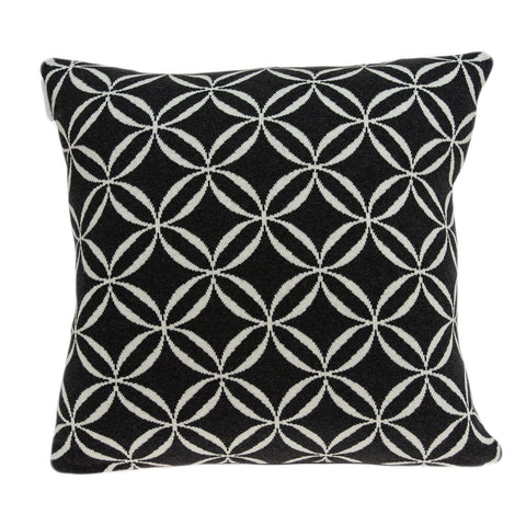 Geometric Design Black and White Cotton Pillow Cover